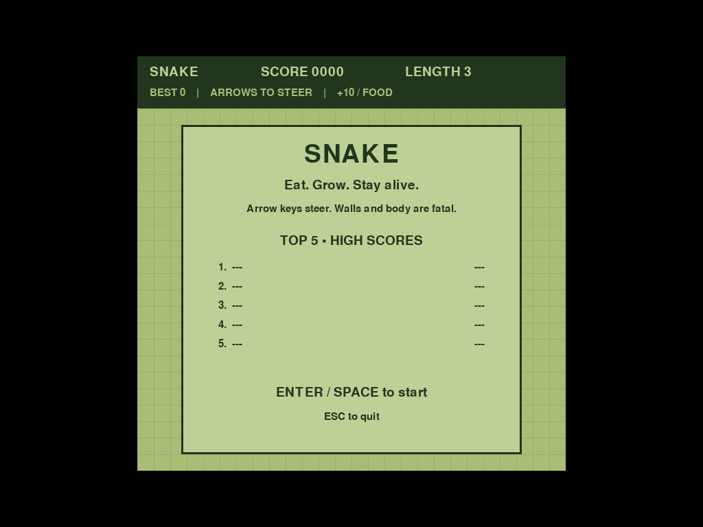 Game Snake gameplay screenshot