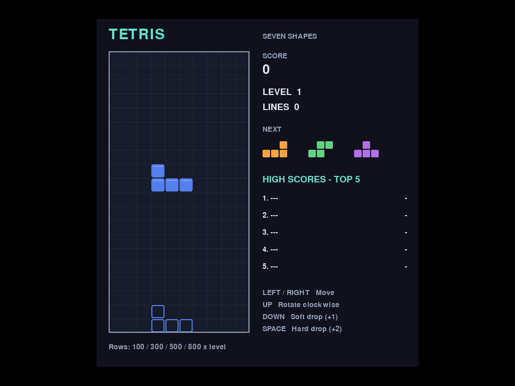Retro Tetris gameplay screenshot